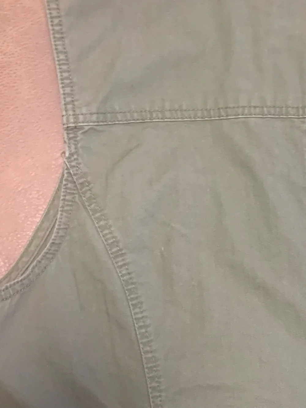 Merona Womens Washed Wear Olive Cotton Canvas Utility Zip Vest Jacket Size Large - Picture 8 of 8